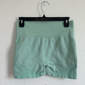 SHEIN Light Green Athletic Shorts for Women